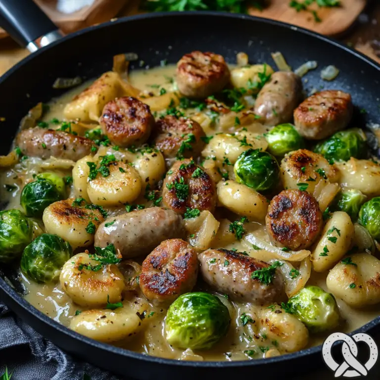 Rosenkohl-Bratwurst-Pfanne mit Gnocchi - Beste