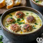 Käse-Lauch-Suppe mit Hackbällchen