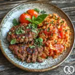 Bifteki mit griechischem Tomatenreis
