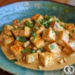 🥡 Knuspriger Tofu mit Erdnusssauce 🥜